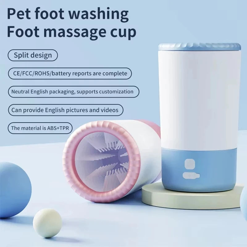 Electric Automatic Pet Paw Cleaner in use