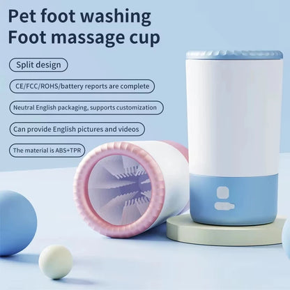 Electric Automatic Pet Paw Cleaner in use