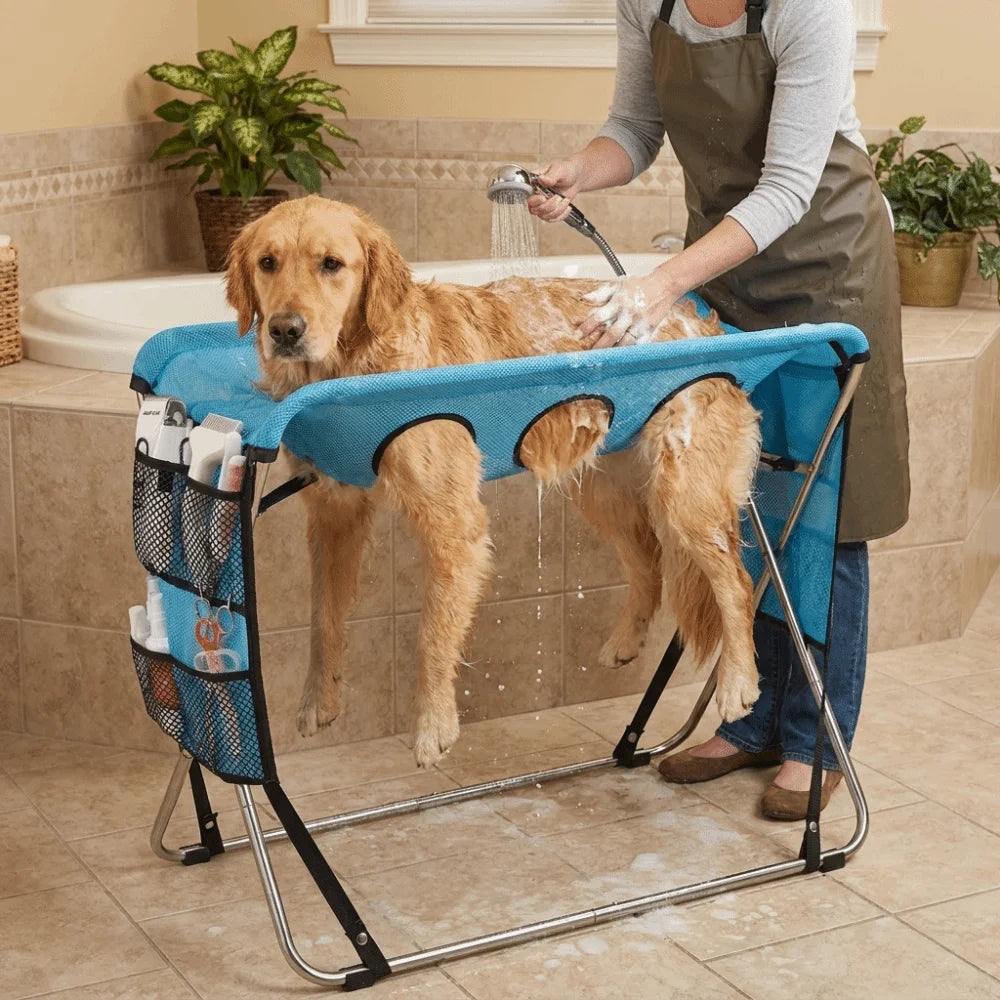 Pet Grooming Hammock in use